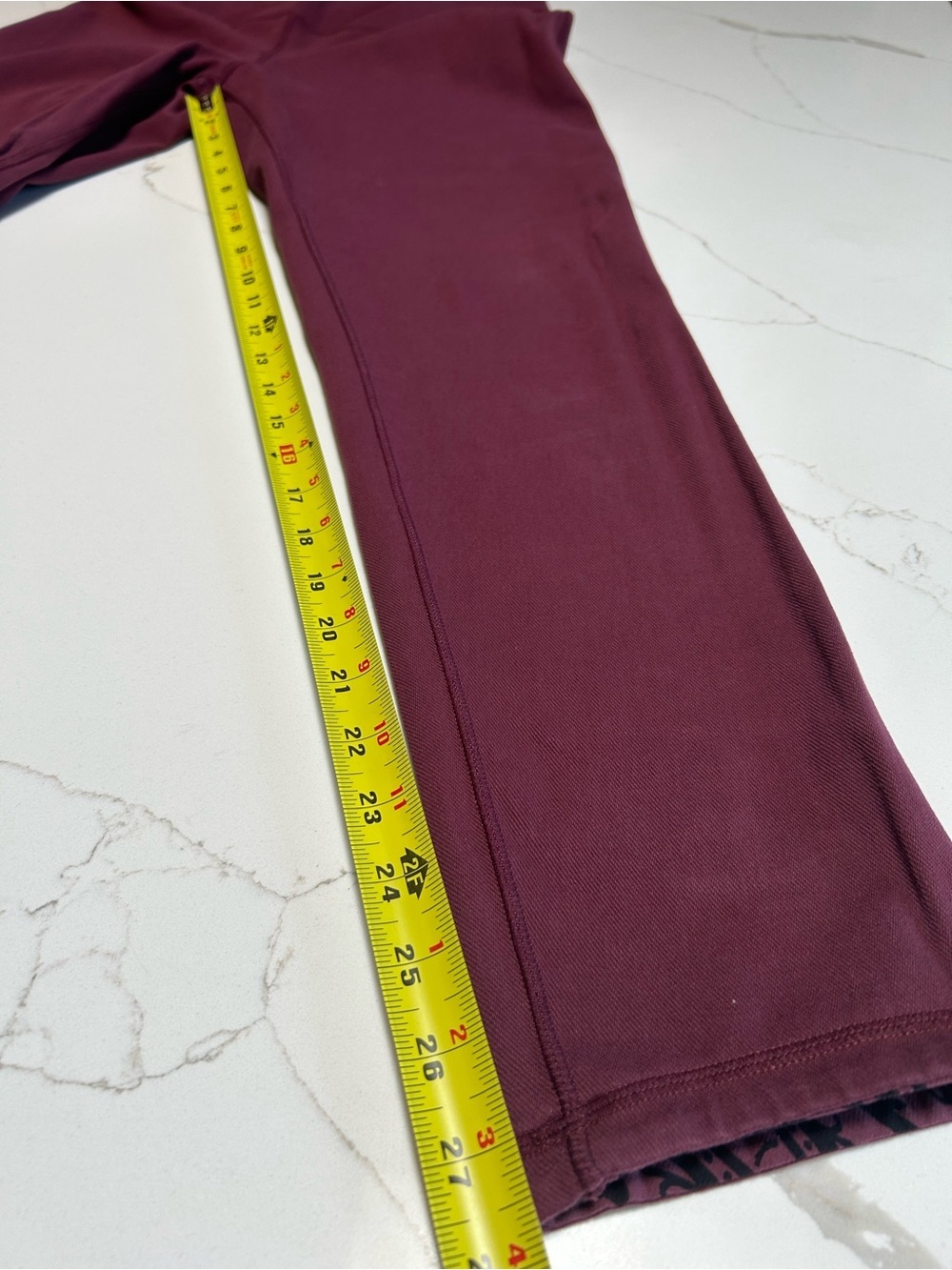 Women With Control Paisley Print Reversible Stretch Pants in Wine and Black - Picture 8 of 10